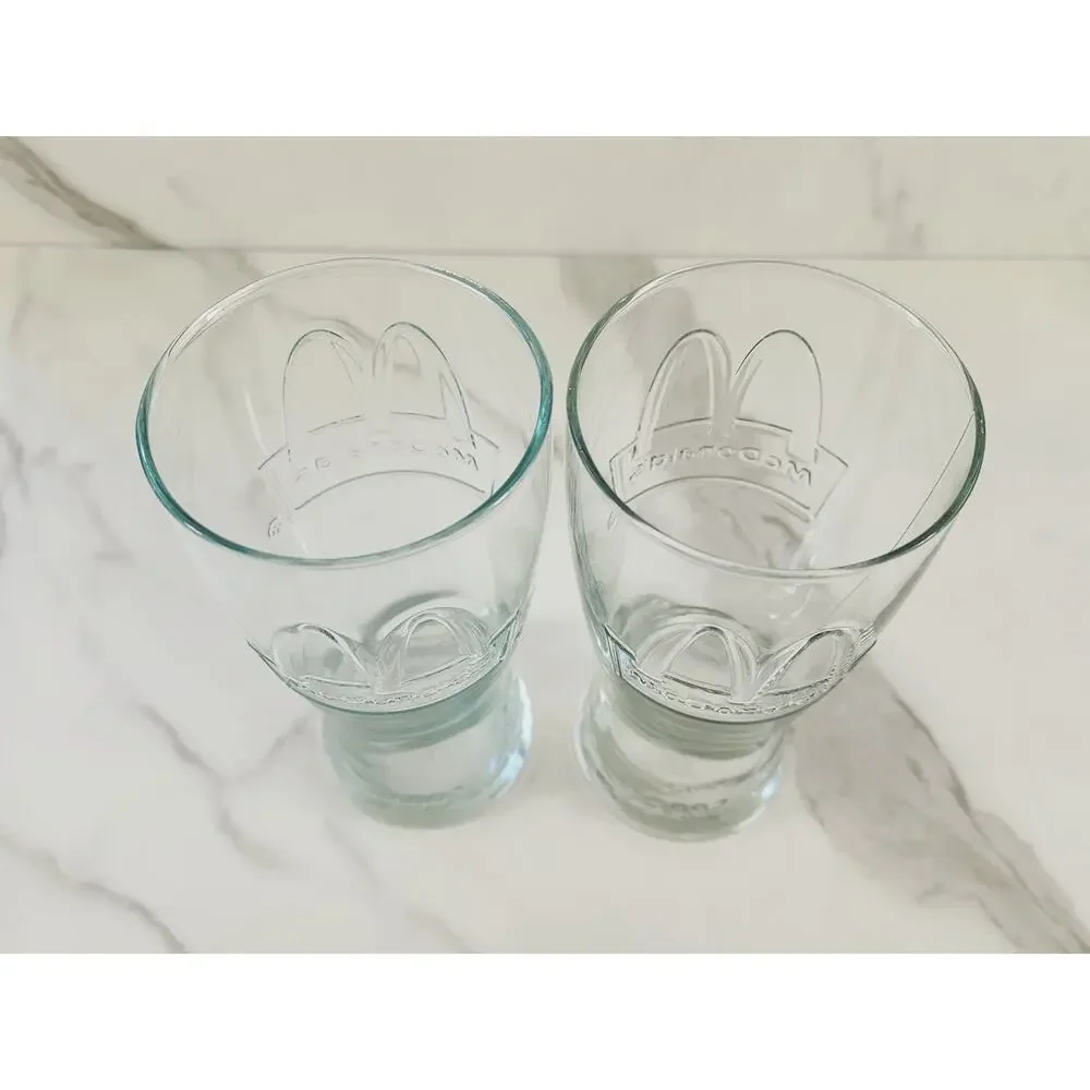 McDonald's Clear Tall Glass 16oz Drinking Glasses 6 1/2